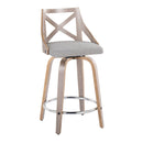 Charlotte - Farmhouse Fixed Height Counter Stool & Swivel With Round Footrest (Set of 2) by HouseOfZazla