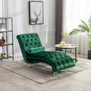 Chaise Lounge Indoor, Button Tufted Upholstered Chaise Lounge Chair With Pillow by HouseOfZazla