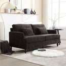 Mid Century Modern Fabric Loveseat Sofa, 2 Seat Upholstered Couch