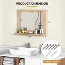 Rectangle Bathroom Mirror with Shelf 23.5 x 17.5 Inch and Wood Frame by LJGDeals