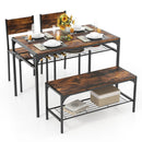 Industrial Style Rectangular Kitchen Table with Bench and Chairs by LJGDeals