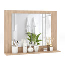 Rectangle Bathroom Mirror with Shelf 23.5 x 17.5 Inch and Wood Frame by LJGDeals
