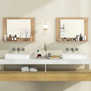 Rectangle Bathroom Mirror with Shelf 23.5 x 17.5 Inch and Wood Frame by LJGDeals