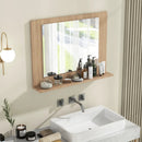 Rectangle Bathroom Mirror with Shelf 23.5 x 17.5 Inch and Wood Frame by LJGDeals