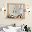 Rectangle Bathroom Mirror with Shelf 23.5 x 17.5 Inch and Wood Frame by LJGDeals