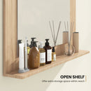Rectangle Bathroom Mirror with Shelf 23.5 x 17.5 Inch and Wood Frame by LJGDeals