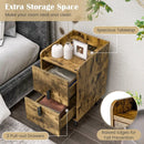 Nightstand Side Tables with 2 Drawers and 2 USB Ports by LJGDeals
