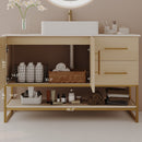 47.2" Modern Bathroom Vanity With Ceramic Vessel Sink