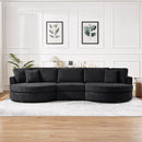 Modern 3 Seater Upholstered Sofa With Curved Design by HouseOfZazla