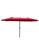 15Ftx9FtDouble-Sided Patio Umbrella Outdoor Market Table Garden Extra Large Waterproof Twin Umbrellas with Crank and Wind Vents for Garden Deck Backyard Pool Shade Outside Deck Swimming Pool