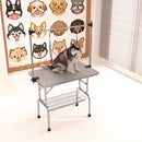 Folding Dog Pet Grooming Table Stainless Steel Frame Rubber Mat On Board With Adjustable Arm And Clamps Pet Dog Cat Grooming Table by HouseOfZazla