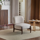 Modern Boucle Lounge Chair With Solid Wood Frame by HouseOfZazla
