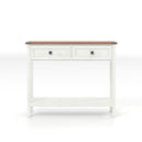 Farmhouse Style Console Table With 2 Drawers And Bottom Storage Shelf by HouseOfZazla