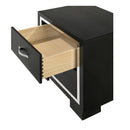2 Drawer Bedroom Nightstand With Handles - Black by HouseOfZazla