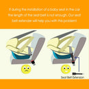 2Pcs Car Seat Belt Extender 9in Buckle Tongue Webbing Extension Safety Belt Auto Belt Clip Lengthening