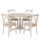 Modern Dining Table Set For 4, Round Table And 4 Kitchen Room Chairs, 5 Piece Kitchen Table Set For Dining Room, Dinette, Breakfast Nook by HouseOfZazla