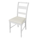 6-peice Dining Set with Turned Legs, Kitchen Table Set with Upholstered Dining Chairs and Bench,Retro Style, White