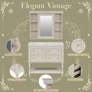 Bathroom Vanity With Medicine Cabinet, Storage Cabinet With 4 Drawers, Adjustable Shelf Mirror by Unique Piece Furniture