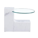 A modern, fashionable, and durable marble textured MDF coffee table with a side table. Match with multiple scenes. Suitable for living room and bedroom.
