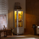 Modern Upholstered Glass Display Cabinet With Adjustable LED Light - White by HouseOfZazla