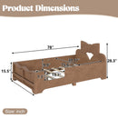 Twin Size Kids Platform Bed with Full Surround Guardrails