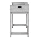 4-piece Dining Bar Table Set with 3 Upholstered Stools, Multifunctional Dining Table with 3 Drawers (Gray)