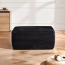 Black Plush Ottoman