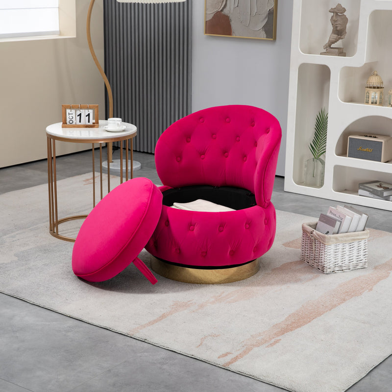 360 Degree Swivel Cuddle Barrel Accent Storage Chairs, Round Armchairs with Wide Upholstered, Fluffy Velvet Fabric Chair for Living Room, Bedroom, Office, Waiting Rooms