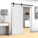 36" x 80" Five Panel Wood Primed Standard Door Slab, DIY Unfinished Solid Wood Paneled Door, Interior Single Door Slab