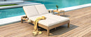 TREXM 5-Position Adjustable Backrest Double Chaise Lounge Outdoor