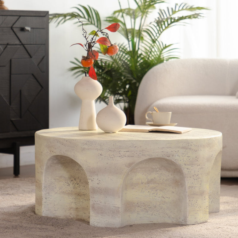 Mgo Modern Minimalist Round Accent Coffee Table, photo 10 of 10