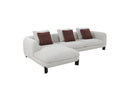 Mardi - Tweed Sectional Sofa With 3 Pillows - Maroon / Beige by Unique Piece Furniture