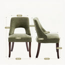 Upholstered Dining Chair With Curved Legs (Set of 2) - Green by HouseOfZazla