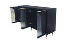 Accent Cabinet Lacquered Wooden Cabinet With 4 Glass Doors Sideboard Buffet Server Cabinet Storage Cabinet, For Living Room, Entryway, Hallway, Office, Kitchen And Dining Room