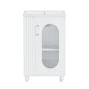 20" Bathroom Vanity with Sink, Bathroom Vanity Cabinet with Two-tier Shelf, Adjustable Shelf, Solid Wood and MDF, White