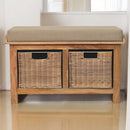 Rattan Basket Linen Bench - Brown by Unique Piece Furniture