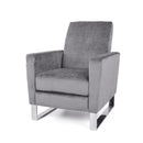 Bolt Upholstered Recliner Chair With Stainless Steel Base - Gray / Chrome