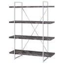 Herringbone - Bookcase With Full Length Shelf - Gray by HouseOfZazla