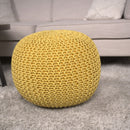 Bordeaux - Knitted Round Pouf Ottoman, Floor Cushion by Unique Piece Furniture