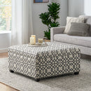 Richmond Storage Ottoman with Unique Pattern and Ample Storage - Gray by HouseOfZazla