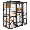 Outdoor Cat Enclosure With Sleeping Houses, Jumping Platforms, Scratching Post by HouseOfZazla