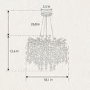 6-Light Chandelier Crystal Ceiling Lamp in Gold