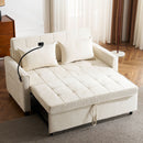 Pull-Out Sleeper Sofa With Reversible Backrest Cushion, Side Pockets, 2 USB Ports And A Phone Holder For Living Room by Unique Piece Furniture