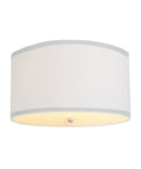 Moderne Flush Mount Conversion Kit 18"w White Linen Shallow Drum Lampshade by LampsUSA