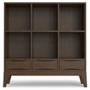 Harper - Low 6 Cube Storage With Drawers - Walnut Brown by Unique Piece Furniture