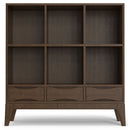 Harper - Low 6 Cube Storage With Drawers - Walnut Brown by HouseOfZazla