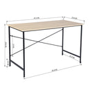 47.2" x 23.6" x 29.6" Metal Frame Home Office Writing Desk - Oak & Black