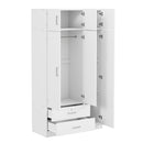 Modern 3 Door Mirror Wardrobe With 2 Drawers And Top Cabinet