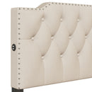 Upholstered Platform Bed With 2 Drawers And 2 Sets Of USB Ports On Each Side, Fabric
