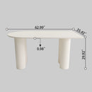 Modern Cream Style Dining Table With Round Wave Legs, 4 - 8 Person - Cream White by HouseOfZazla